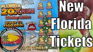 NEW FLORIDA LOTTERY 20X THE CASH HOLIDAY SCRATCH OFF TICKETS 🙏👍🤑