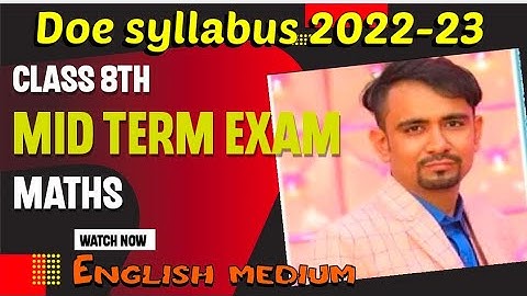 class 8th maths mid term syllabus 2022-23 || mathmatics syllabus class 8 in english medium_ Doe/cbse