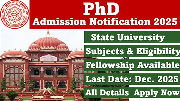 Ongoing PhD Admission 2025 // State University // New PhD admission 2025