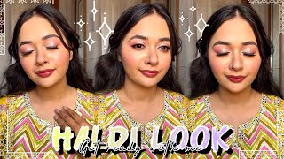 SELF HALDI MAKEUP ✅| Makeup Tutorial for haldi ceremony | Step by step haldi makeup for beginners