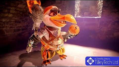 Seagull Pirate with a Coconut Bomb and Torch  - Idle Animation  - Unity - by Timothy Grey