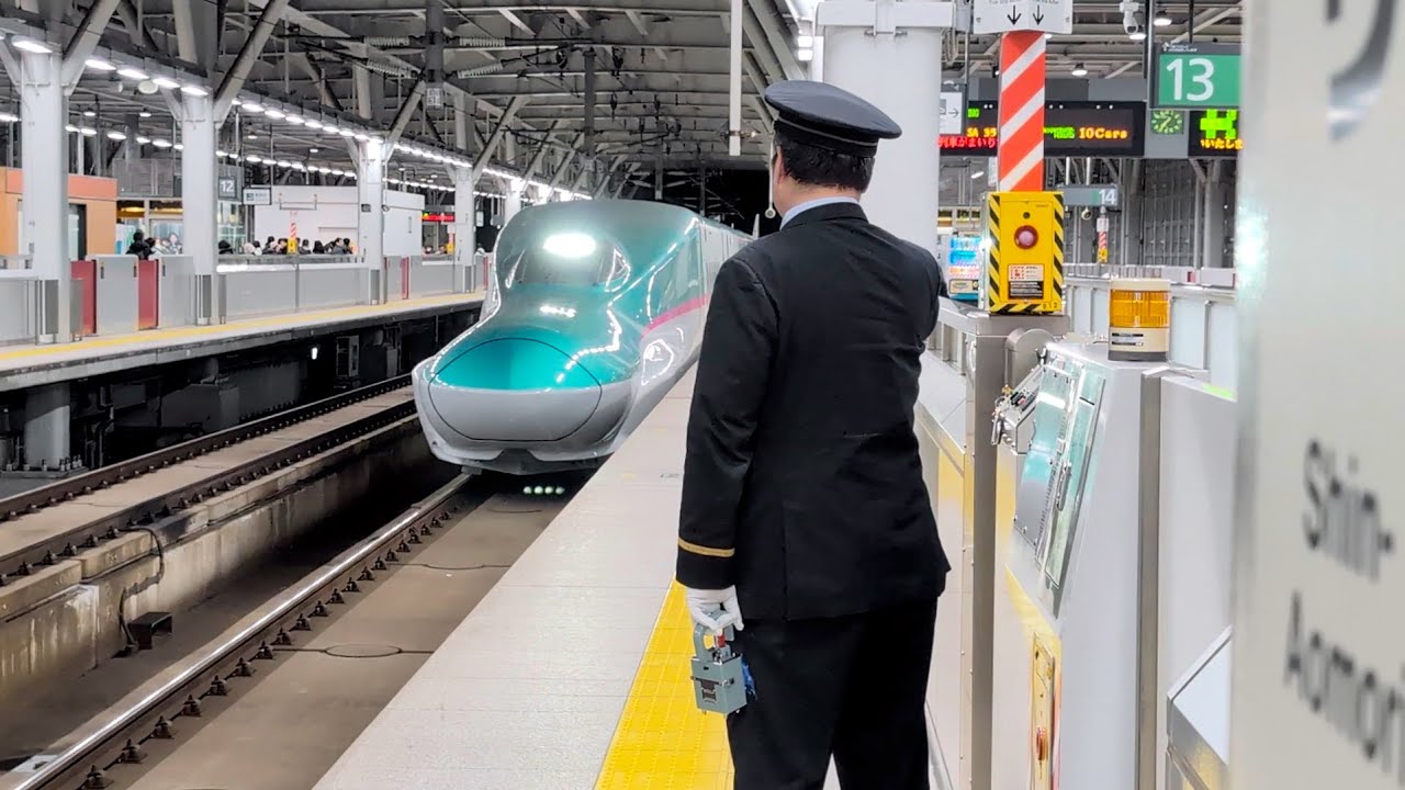 2026年2月20日㈮19:37 15に当駅停まりの東北新幹線が13番線:U24編成、19:41 45、19:44 15に東京行きの東北新幹線が11番線:U34編成#新青森駅#鉄道youtube#青森