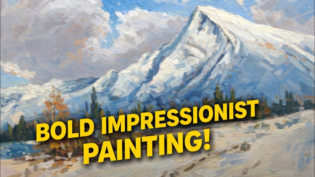 Loose Impressionist Mountain Landscape Painting — Bold Brushstrokes in Oil / Acrylic