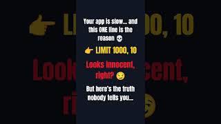 Stop Using LIMIT OFFSET (Do This Instead) ⚡ #shorts #mysql #sql #sqlperformance #database