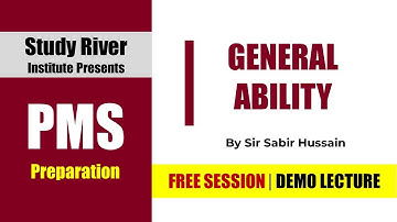 General Ability Demo Lecture | Sabir Hussain | PMS2021