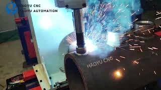 Automatic hydraulic cylinder oil nozzle welding machine