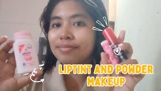 liptint and powder makeup, simple makeup for school