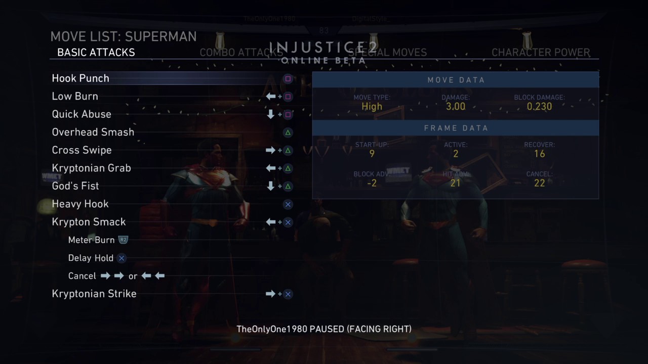 Injustice 2 Online Beta: Superman's move list - YouTube