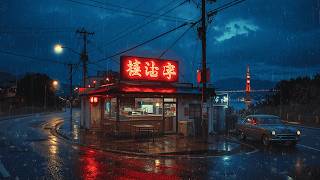 90s Rainy Falling On Tokyo Streets 🌧️ Lofi Piano to Unwind After Study