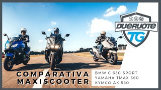 Maxiscooter: Yamaha TMAX vs Kymco AK 550 vs BMW C 650 Sport - DueruoteTG #38