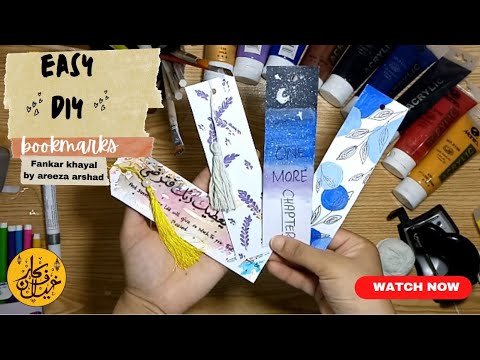 DIY Easy & Aesthetic Bookmark Ideas| #fankarkhayal #areezaarshad # ...