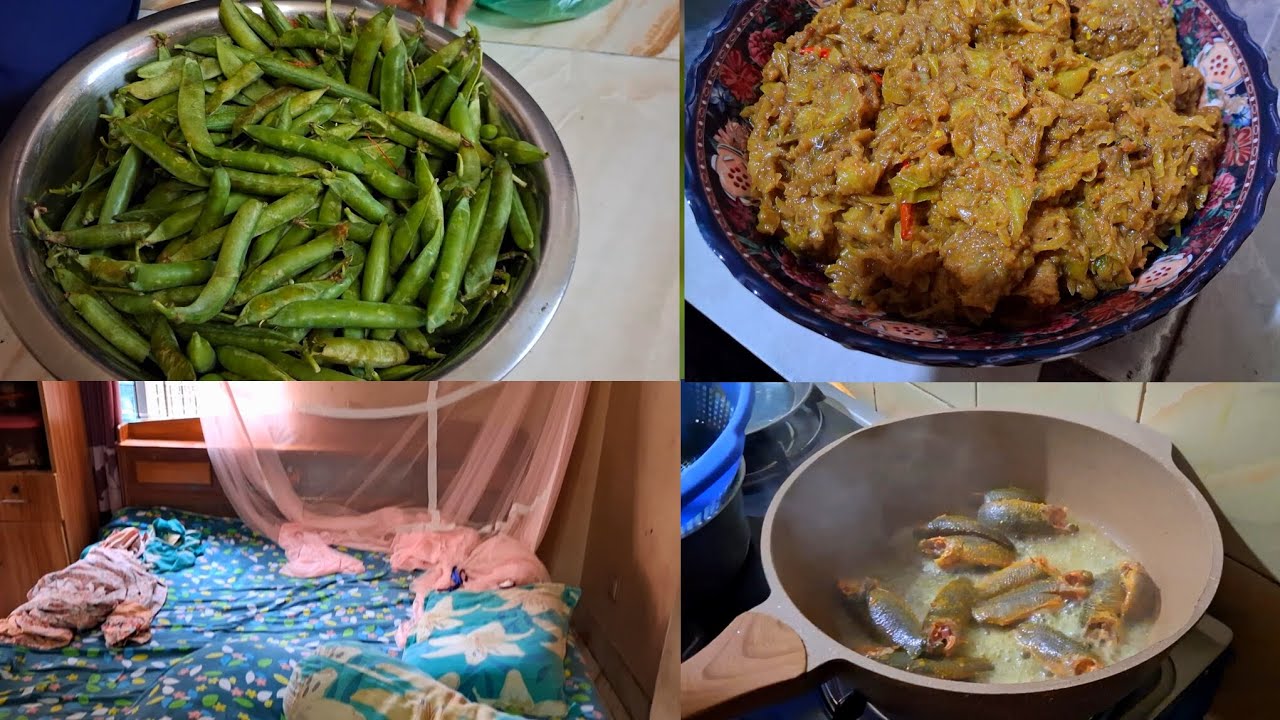 নিম্মি একাই আড়াই কেজি মটরশুটি ছিলে নিল 