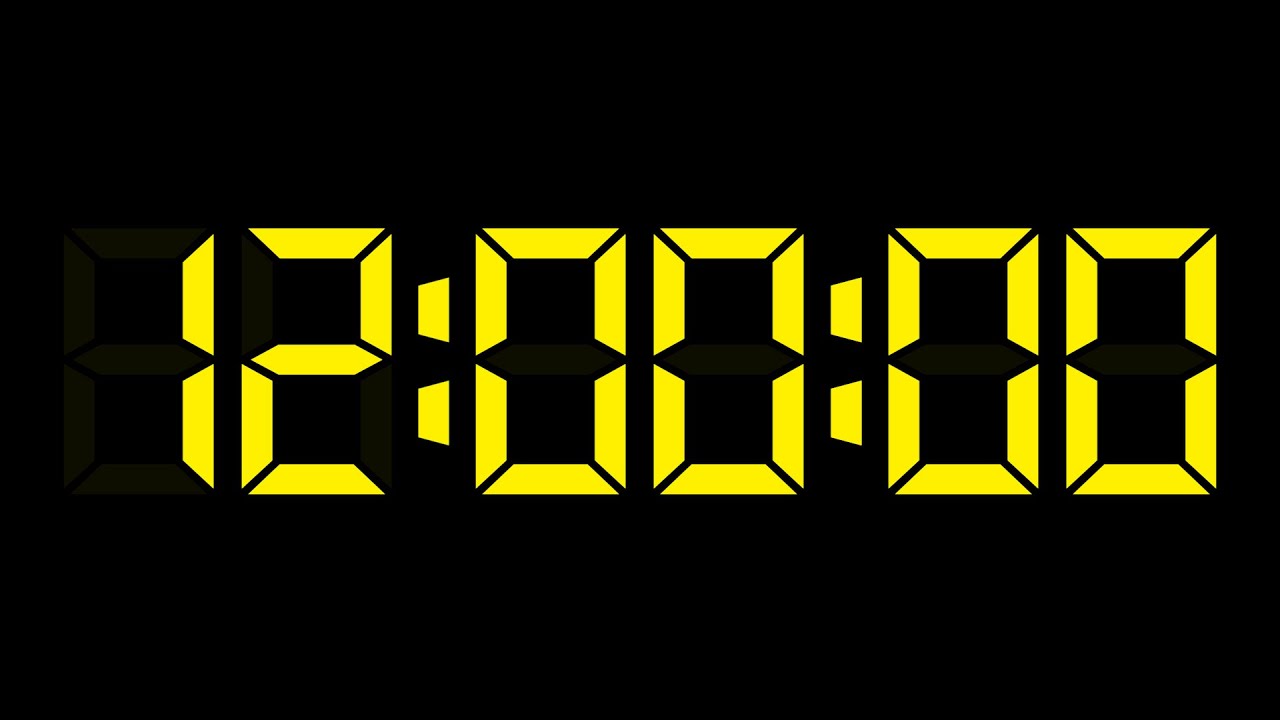SILENT - 12 Hour Countdown Timer with Chapters - LCD Bold - Yellow ...
