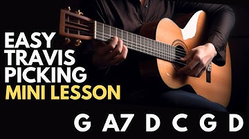 Easy Travis Picking Exercise #4 for Beginners - Developing Fingerstyle Blues