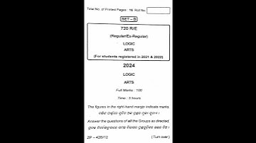 Chse class 12th arts Logic question paper 2024 📌 #logic #chse #arts #chsequestion #chseodisha