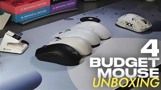 4 Budget Mouse Unboxing - Attack Shark X3 pro 4k, x6 with dock, R1 and Xinmeng Butterfly