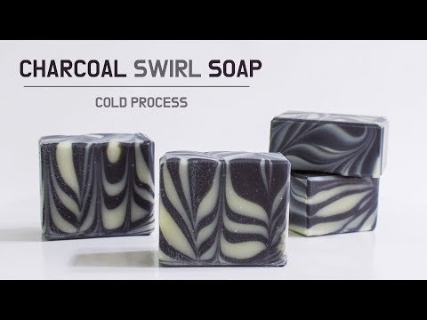 Charcoal swirl soap │ Cold Process soap │ 숯 비누 만들기