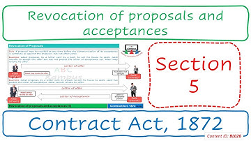 Section 5 Revocation of proposals and acceptances | Contract Act, 1872 (BL026)