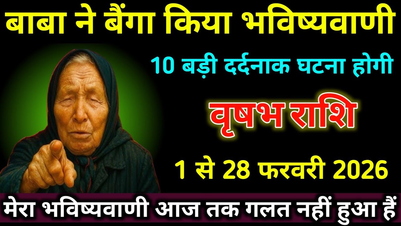 वृषभ राशि 1 से 28 फरवरी बाबा बैंगा ने किया भविष्यवाणी 10 बड़ी दर्दनाक घटना होगी। Vrishabh Rashi 