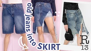 Jeans skirt from scratch | DIYFashion