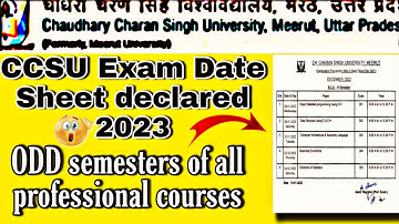 CCSU Exam date sheet declared 2023😲||Exam datesheet declared of odd semesters#ccsu#exam#datesheet
