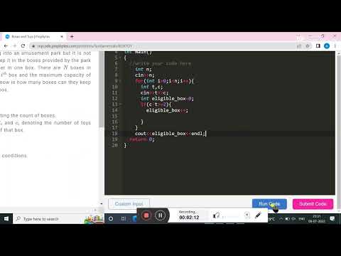 2. Boxes and Toys || PREPBYTE FUNDAMENTALS SOLUTIONS || IN C++ || DATA STRUCTURE AND ALGORITHM