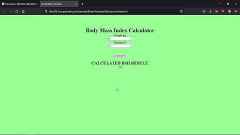 Simple Body Mass Index (BMI) Calculator using HTML, CSS, JavaScript
