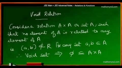 Void Relation - details . JEE Main + JEE Advanced Mathematics