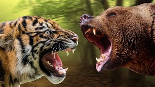 Тигр против медведя. Кто сильнее медведь? Тигр?