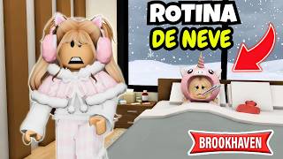 ROTINA DE UM DIA DE NEVE ❄️ *baby passou mal 🤒 | Brookhaven 🏠