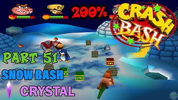 Crash Bash - 200% Walkthrough - Part 51: Snow Bash (Crystal Challenge) - 1080p 60 fps