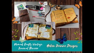 Nomad Crafts Vintage  Leather Journal Review And Pen Test / Flower Gardening Junk Journal With Me