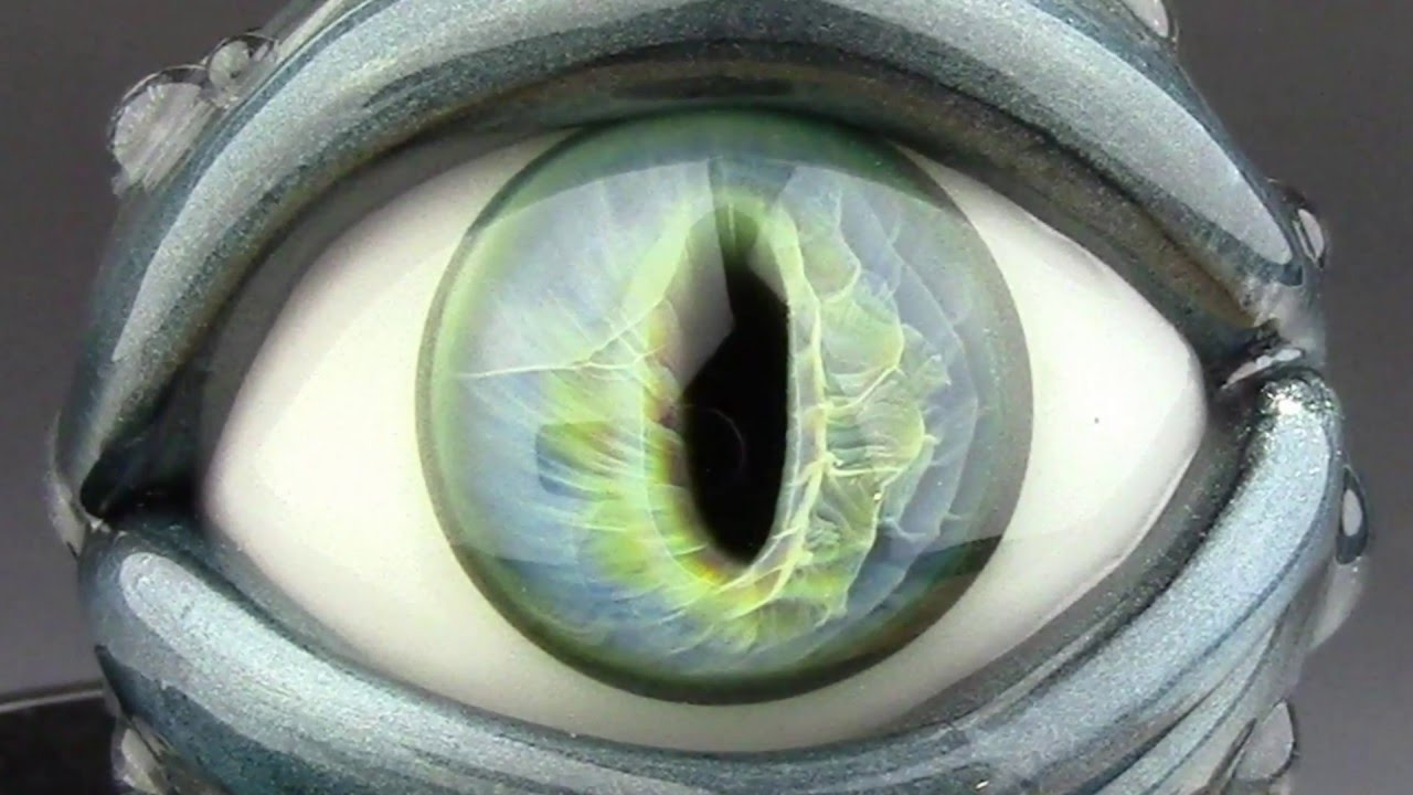 Glass Eye Marble by Kenny Talamas ( Lampwork Borosilicate Freaky Alien Glass Art )