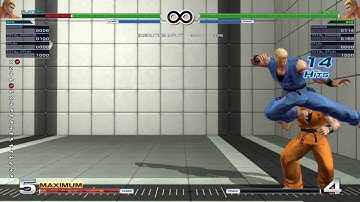 KOF XIV Ryo 4 Frame Safe Jump after Corner Ryuuko Ranbu (qcf, hcb+P)