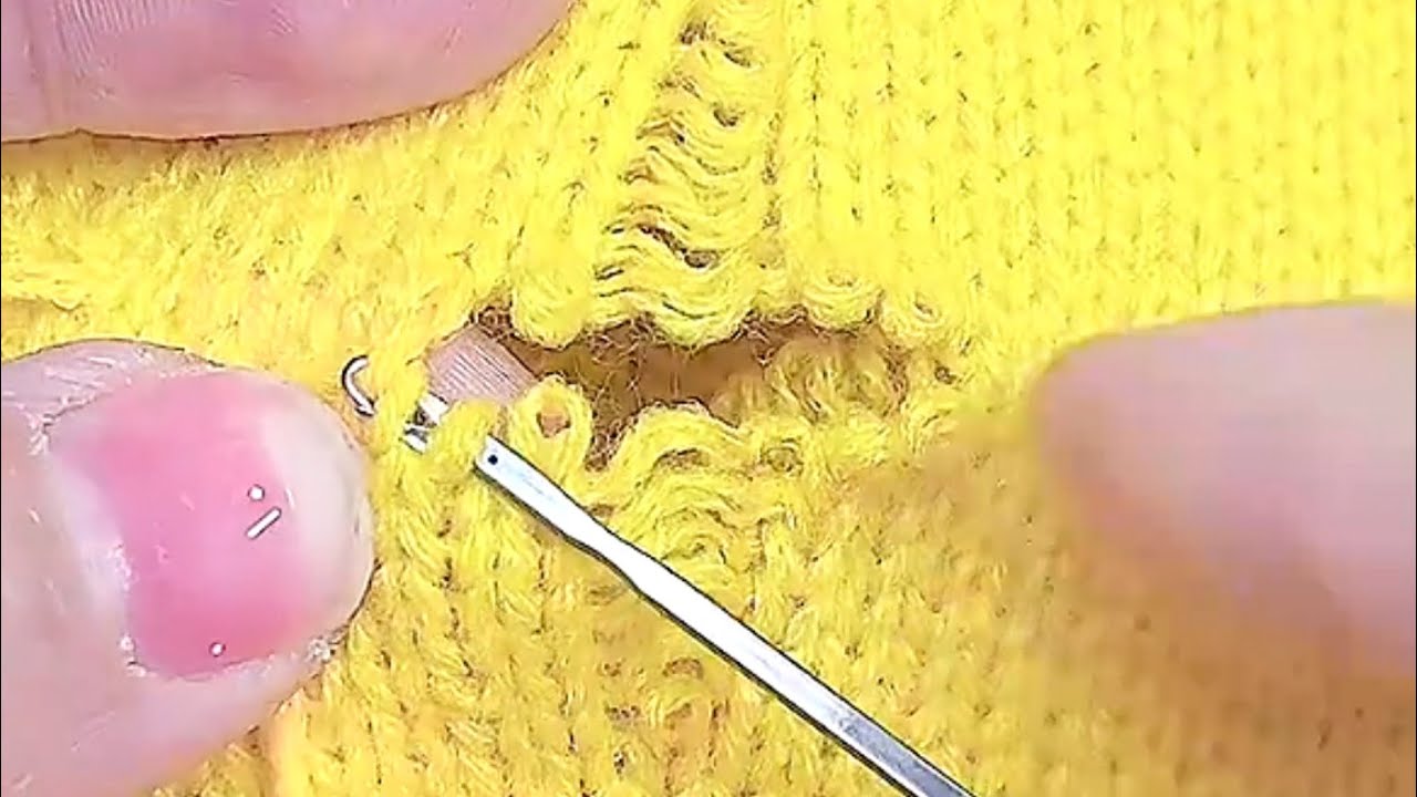 How to Invisibly Repair a Hole in a Knit Sweater at Home - YouTube
