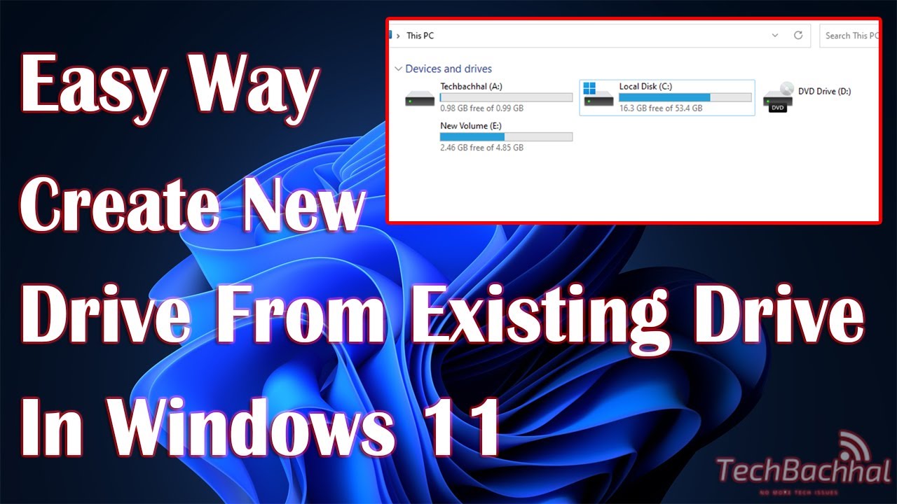 how-to-create-new-drive-from-existing-drive-in-windows-11-youtube