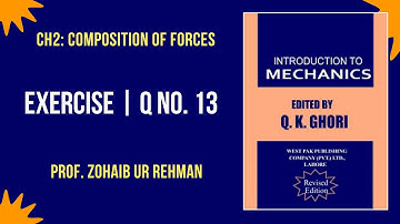 Q No 13 | Chapter 2 Composition of Forces | BSc Mechanics by Q. K. Ghori