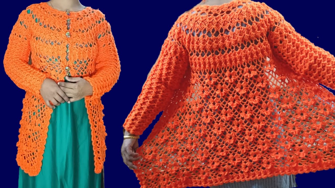 How to crochet cardigan p1/crochet ladies jacket/crochet cardigan tuttorial/crochet cardigan design