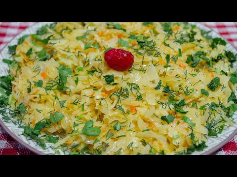 Еда для диабетика. Вкусный и простой рецепт тушеной квашеной капусты на сковороде. Сахар крови норма