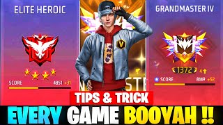 New Solo Rank Push Strategy | Easy Booyah Every Solo Match  | New Grandmaster Trick ✅