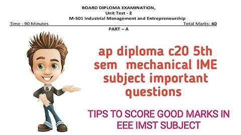 ap diploma c20 5th sem mechanical IME subject important questions| diploma IMST important questions|
