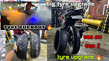 Tyre upgrade in apache 4V 160 || 140 or 160 confuse 🤔 || big tyre upgrade 🔥 || #tyre