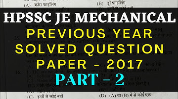 HPSSC JE Mechanical previous year solved question paper #hpgk #hpsssb#hpjemechanical #hpje #hpssc