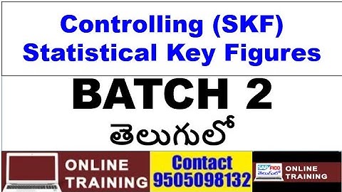 SAP FICO Batch -2||Controlling||Statistical Key Figures || Assessment Cycle||తెలుగులో