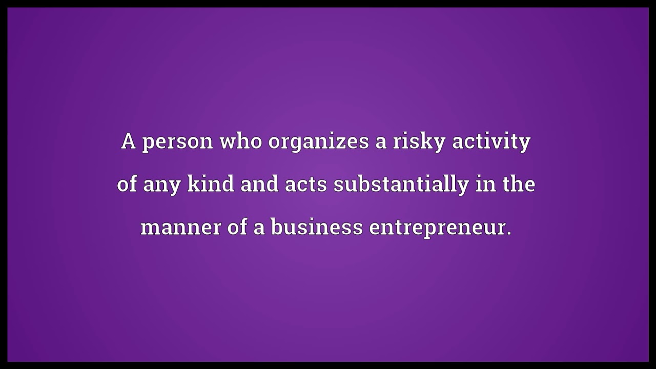 Entrepreneur Meaning - YouTube