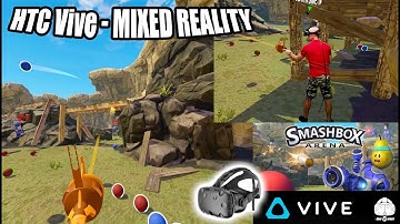 Smashbox Arena MIXED REALITY gameplay on HTC Vive! Beta-testing this awesome multiplayer game in VR!