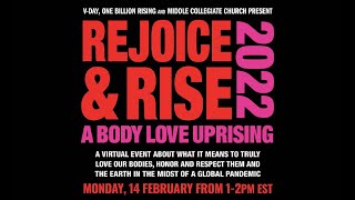 Rejoice & RISE Online 14 February, Join us for a Body Love Uprising Hosted by V and Jacqui Lewis @vdayorg