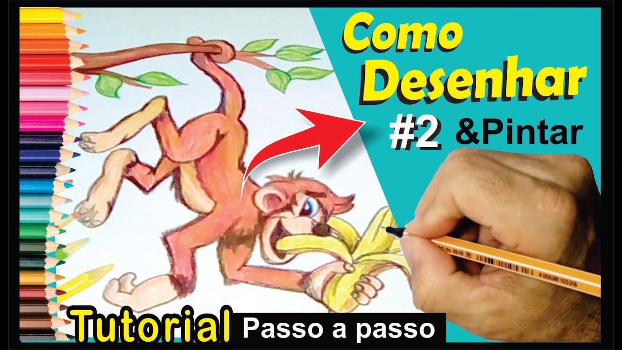 Como desenhar um macaco FACIL passo a passo para crianças e iniciantes 4 