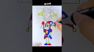 Cool coloring pages The Amazing Digital Circus| How to color Pomni and Caine #art #shorts