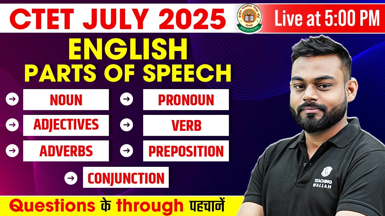 CTET English Paper 2 & 1 | English Grammar - Parts of Speech | English by Sharad Sir